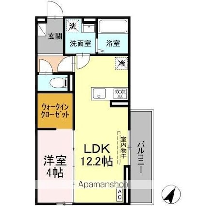 フェリーチェ　浜ノ茶屋[1LDK/41.95m2]の間取図