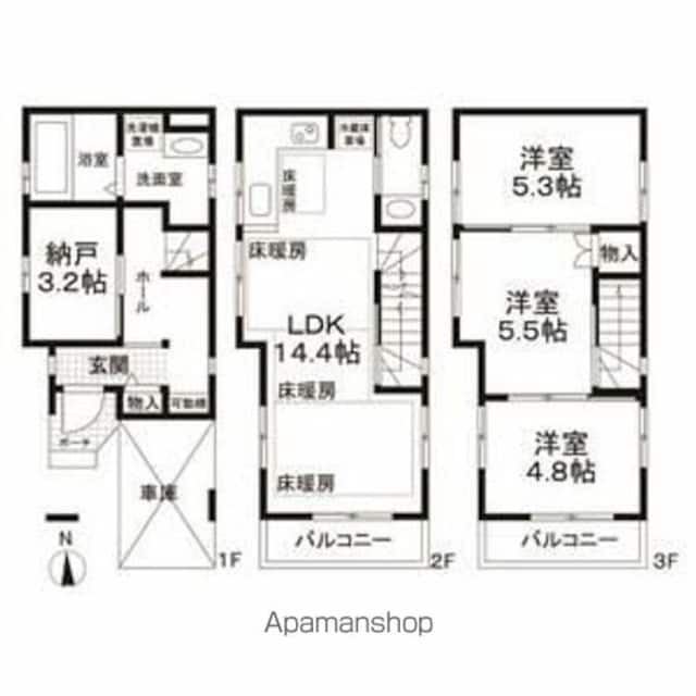 千石２丁目戸建[3LDK/83.94m2]の間取図