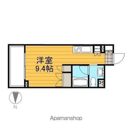 レジディア錦糸町Ⅱ[1K/23.86m2]の間取図