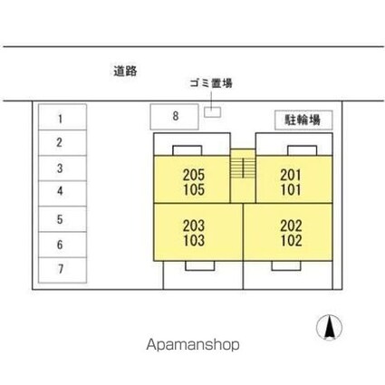 ルチルクォーツ[1LDK/41.1m2]の配置図