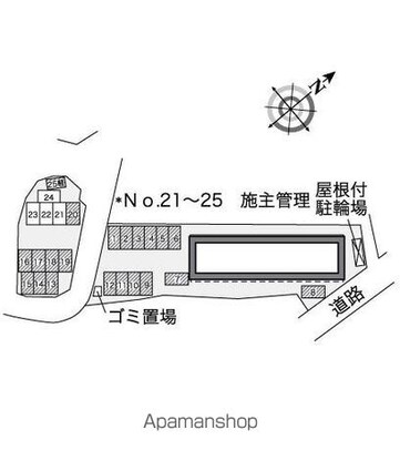 レオパレスクオーレ[1K/23.61m2]の配置図