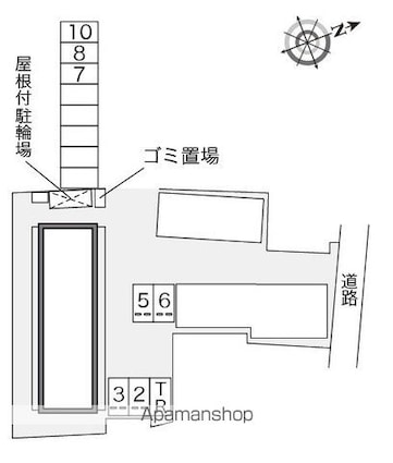 レオパレス堅田[2DK/39.74m2]の配置図