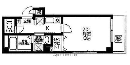 カッシーナ本所吾妻橋[1K/20.12m2]の間取図