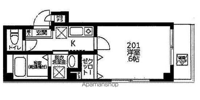 カッシーナ本所吾妻橋[1K/20.12m2]の間取図