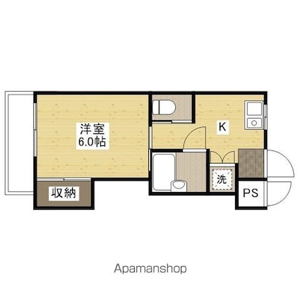 広島県広島市西区己斐本町２丁目[1K/23.95m2]の間取図