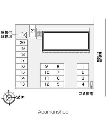 レオパレスポモドーロ[1K/20.81m2]の配置図