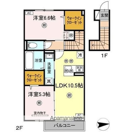セレスト　ブルー[2LDK/59.88m2]の間取図