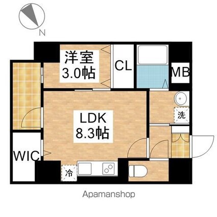 ラ・フュンフ[1LDK/31.84m2]の間取図
