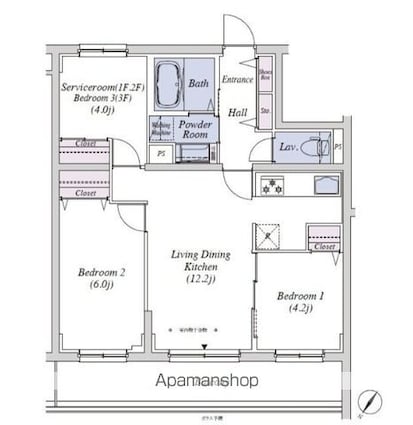 Ｄｅａｒ　ＷＡＮ　Ｃｏｕｒｔ　練馬平和台[3LDK/58.77m2]の間取図