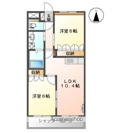 パークサイド　ヴィレッジ[2LDK/51.3m2]の間取図