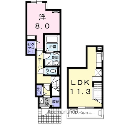 サニーハウス　Ｋ　Ⅱ[1LDK/50.86m2]の間取図