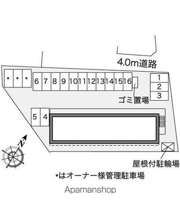 レオパレス大谷地[1K/22.35m2]の配置図