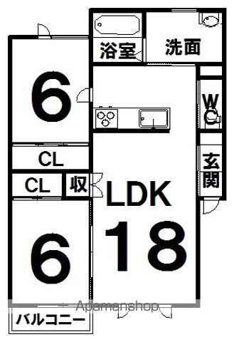 TOWN CLOVER北鈴蘭Bの間取り写真
