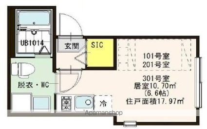 ポルージュ小岩[1R/17.97m2]の間取図
