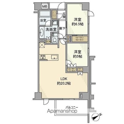 ディアナコート浜田山[2LDK/70.53m2]の間取図