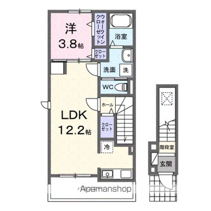 ラ　フェリーチェ　篠ノ井[1LDK/42.56m2]の間取図