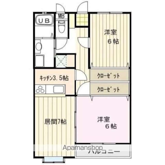 フォルテ[2LDK/57.6m2]の間取図