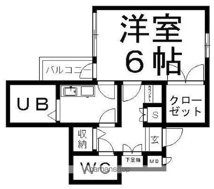 アップルコート[1K/30.81m2]の間取図