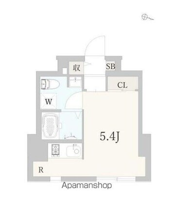 東京都世田谷区上野毛３丁目[1R/19.91m2]の間取図