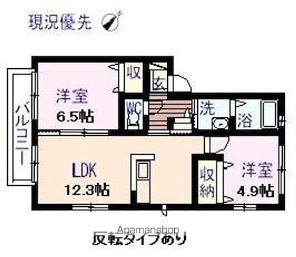 ルピナス[2LDK/54.04m2]の間取図