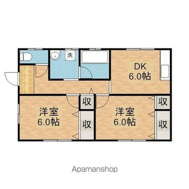 茨城県鹿嶋市大字宮津台[2DK/49.68m2]の間取図