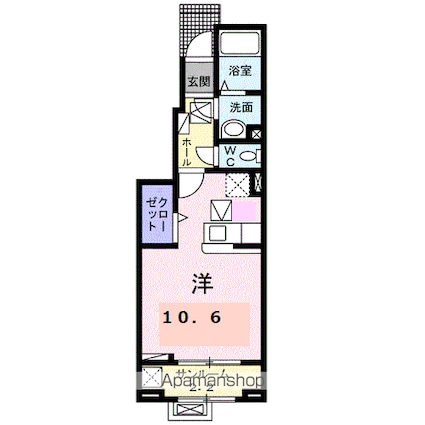 ボナール　ドエル　東森田[1R/32.43m2]の間取図