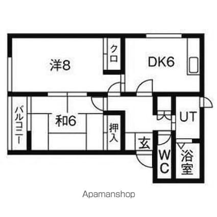ビレッジ日蔭３号[2DK/50.3m2]の間取図
