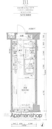 メインステージ板橋志村Ⅱ[1K/25.36m2]の間取図