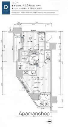 メインステージ浅草入谷Ⅱ[1LDK/42.5m2]の間取図