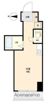 アソルティ東二番丁レジデンス[1R/17.22m2]の間取図