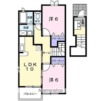 ル・レーヴＢ[2LDK/57.22m2]の間取図
