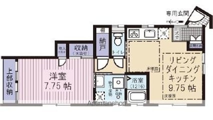 マイレ坂上[1R/43.47m2]の間取図