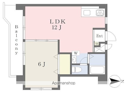 愛媛県松山市空港通２丁目[1LDK/36.24m2]の間取図