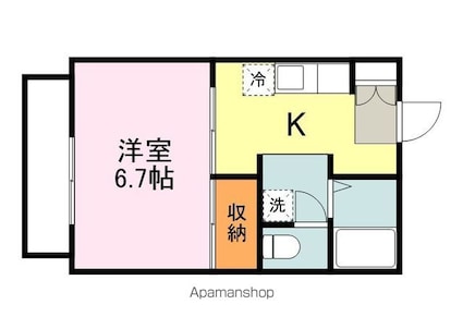 広島県福山市本庄町中１丁目[1K/28.63m2]の間取図