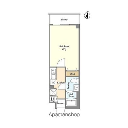 ドゥーエ成増[1K/25.11m2]の間取図