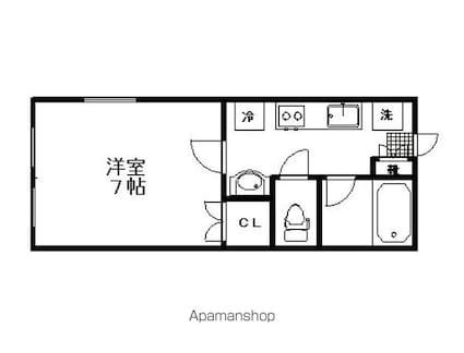 ビューパレス荒巻[1K/20.3m2]の間取図