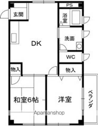 和歌山県和歌山市杭ノ瀬[2LDK/48.6m2]の間取図