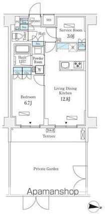 東京都中野区新井１丁目[1SLDK/50.8m2]の間取図