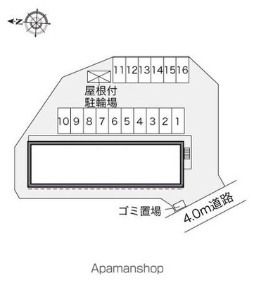 レオパレスヴィラージュ[1K/22.35m2]の配置図