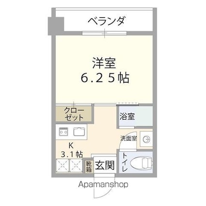 エクセレントＴｏｍｏｓ[1K/20.65m2]の間取図
