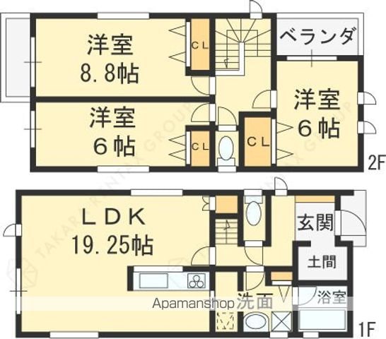 東海道本線 摂津富田駅 徒歩20分 2階建 築2年の間取り写真