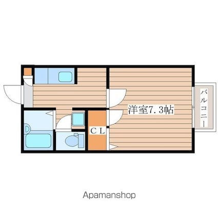 プルミエ[1K/24.5m2]の間取図