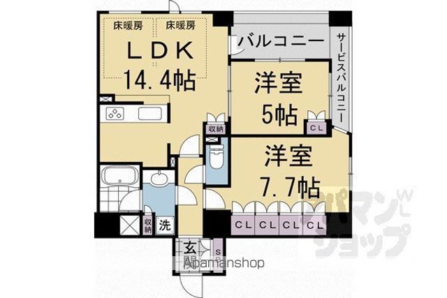 クレヴィア京都烏丸五条の間取り写真