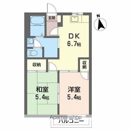 メゾンフォンテーヌ[2DK/40m2]の間取図