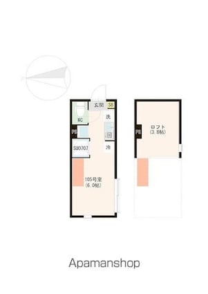 東京都練馬区上石神井２丁目[1R/13.16m2]の間取図