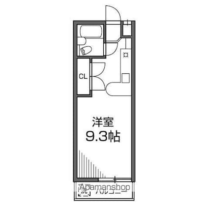 ベイコート[1R/19.31m2]の間取図