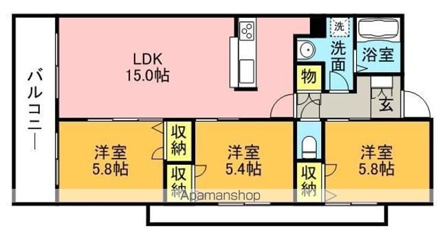 【ラングルデュ高宮の間取り】