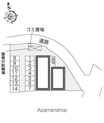 レオパレスぴゅあ[1K/22.7m2]の配置図