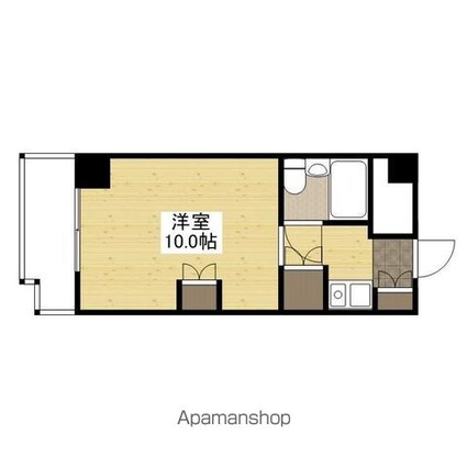 シティコーポ比治山[1R/17.24m2]の間取図