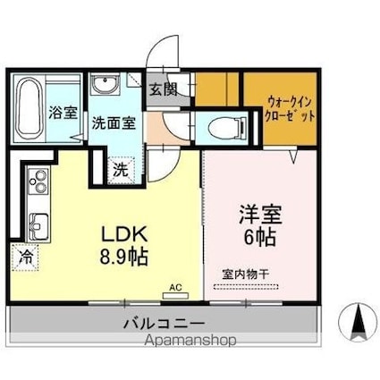 岡山県岡山市北区北長瀬本町[1LDK/40m2]の間取図